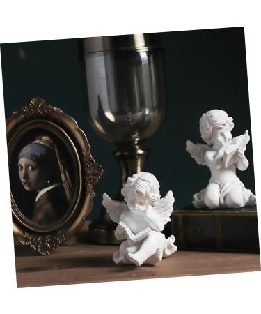 Alipis Decor Resin Crafts Reading a Book Staue Figure Unique Angel Ornaments Accessories Jam Dining Table - Buy Online on GoSupps.com
