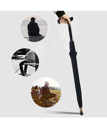 Walking Stick Umbrella 2-in-1 Multifunction Crutch Umbrella with Non-Skid Foot Self Protection Cane Umbrella for Men and Women Gift Black - Buy Online on GoSupps.com
