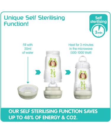 MAM Easy Start Colours of Nature Anti-Colic Starter Set - Bunnies | Non-Shiny Matt Finish | Grey Newborn Bottle Set & Soother Essentials - Buy Online on GoSupps.com