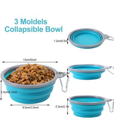 2-Pack Foldable Travel Dog Bowls with Carabiners - Safe Spout Design for Pets - 350ml Water & Food Bowl for Cats & Dogs - Buy Online on GoSupps.com