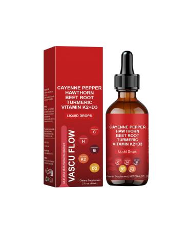 Cayenne Pepper Drops Organic Cayenne Pepper Liquid Supplement with Hawthorn Beet Root Turmeric Vitamin K2+D3 & Berberine Extract Improves Stamina Boosts Energy Levels