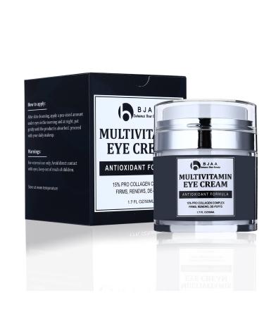 BJAA Multivitamin Eye Cream for Puffiness and Dark Circles - Active Night Repair Cream - Reduce Deep Wrinkles  Fine lines and Boost Skin Firmness (50ml)