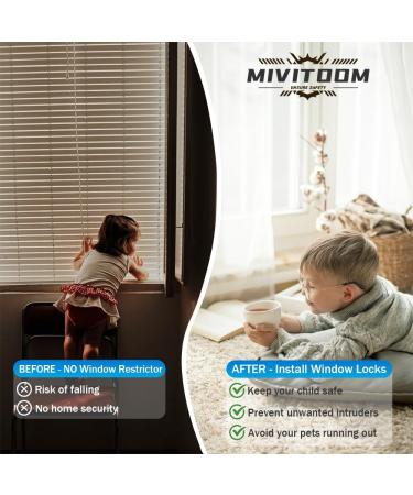 2Pcs Child Safety Window Restrictors Mivitoom Ventilation Restrictors Locks for Upvc Window No Drilling Required - Buy Online on GoSupps.com