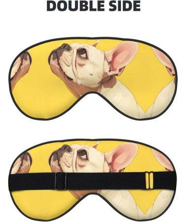 Unisex French Bulldog Print Sleep Mask - Double-Sided Eye Mask for Sound Sleep & Skin Care - Buy Online on GoSupps.com