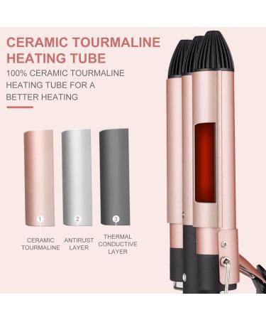 Jaeton 3 Barrel Curling Iron - 25mm Ceramic Curlers for Waves - Quick Heating & UK Plug - Perfect for Long/Short Hair - Buy Online on GoSupps.com