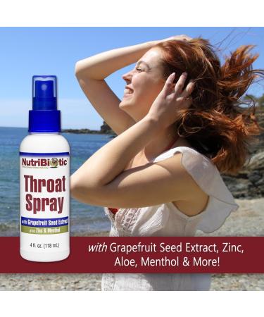 NutriBiotic Throat Spray with GSE 4 Fl. Oz | Gentle and Soothing Sore Throat Support with Grapefruit Seed Extract Zinc & Menthol | Alcohol Free & Non-Medicated (Pack of 2) 4 Fl Oz (Pack of 2) - Buy Online on GoSupps.com