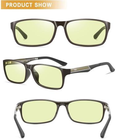 Duco Blue Light Filter Glasses for Men - Lightweight UV Protection Gaming Glasses - Brown Frame 223 - Buy Online on GoSupps.com