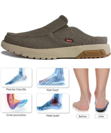YONGJIA Men's Slip On Loafers with Arch Support for Plantar Fasciitis Relief - Grey, Size 13 - Buy Online on GoSupps.com