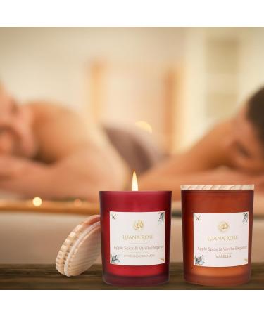 Luana Rose Fragrance Candle Gift Set - 2x200g Aromatherapy 100% Natural Soy Wax Long-Lasting Vanilla & Apple - Perfect High-Quality Gifts for Women - Buy Online on GoSupps.com