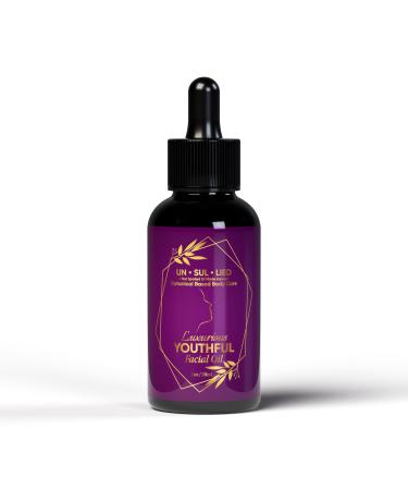 YOUTHFUL luxury facial oil with Neroli Sandalwood Helichrysum Frankincense German Chamomile Geranium Meadowfoam Cucumber. Moisturizing Toning Even complexion. (1oz)