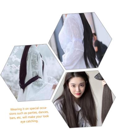 PLAFOPE Piece Long Straight Hair Wig Hair Extensions Clip in Wig Hair Extensions Hair Extensions for Women Artificial Hair Women Hair Extensions Long Straight Hair Extensions False Hair 55X15CM Black - Buy Online on GoSupps.com