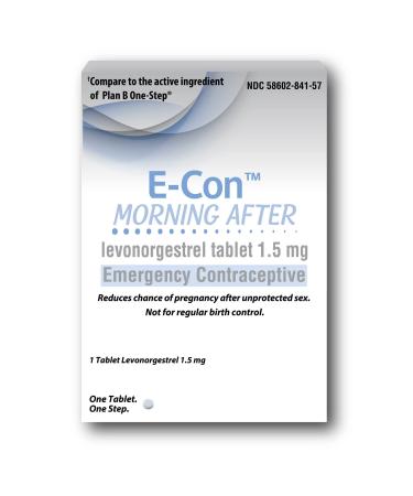 E-Con Morning After Levonorgestrel 1.5mg Emergency Contraceptive 1 Count 1 Pack
