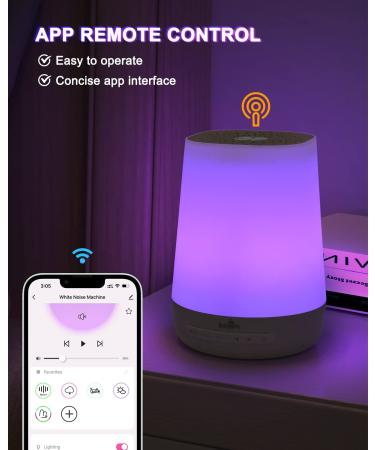 Portable Baby Sound Machine with Night Light | 34 Soothing Sounds | Remote Control via App-WiFi | Ideal for Adults, Kids, Travel | BABYMUST BM01 - Buy Online on GoSupps.com