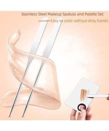 Professional Korean Stainless Steel Makeup Spatula and Palette Set - Picasso Spatula for Foundation Mixing - Includes Leather Cover - 1 Set - Buy Online on GoSupps.com
