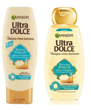 Garnier: Set"Ultra Dolce" ("Super Sweet") Ritual Of Argan Shampoo and Conditioner 12.1 Fluid Ounce (360ml) Each