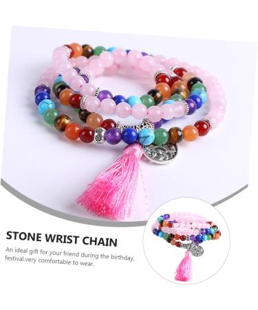 TENDYCOCO 1pc 108 Pink Crystal Bracelet Retro Chakra Mothers Day Jewelry Creative Bracelet Bohemian Feng Shui Beaded Friendship Bracelets Diamond Women's Unique Natural Stone Accessories - Buy Online on GoSupps.com