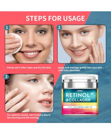 Buy Retinol Cream with Hyaluronic Acid - Anti-Aging Day-Night Moisturizer for Men & Women | Reduces Wrinkles & Dryness - 1.78 Oz - Buy Online on GoSupps.com