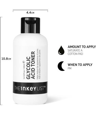 INKEY List 10% Glycolic Acid Toner - Reduces Pore Appearance, 100ml - Buy Online on GoSupps.com