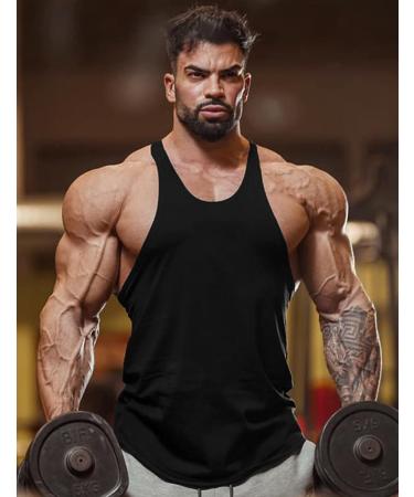 Babioboa Men's Tank Top 3 Pack - Gym & Fitness Sleeveless Shirts in Black Gray & Peacock Blue | Functional Stringer Armpit Design - Size L - Buy Online on GoSupps.com