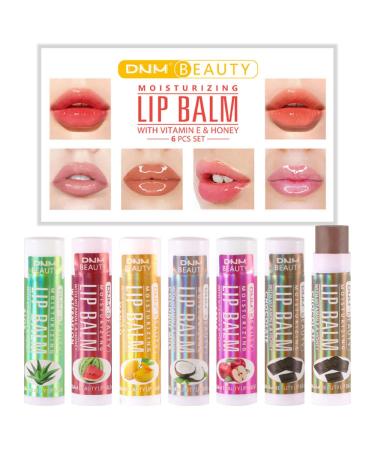 BYYLECL 6 Pack Lip Balm Fruit Flavor Moisturizing Nourishing Lips Balm for Girls Women