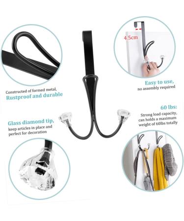 GRIRIW 2pcs Hangers Wall Mounted Clothes Hanger Towel Hook Over The Door Hanger Bedroom Hook Hat Lip Gloss Black 17.00X9.00X8.00CM - Buy Online on GoSupps.com