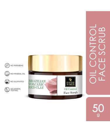 Good Vibes Brazilian Volcanic Red Clay Oil Control Face Scrub (50 g) - Buy Online on GoSupps.com