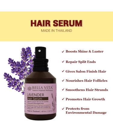 Buy Bella Vita Organic Frizzy Hair Serum | Argan Lavender & Vitamin E | 70 ml | Best for Dry & Coloured Hair - International Shipping Available - Buy Online on GoSupps.com