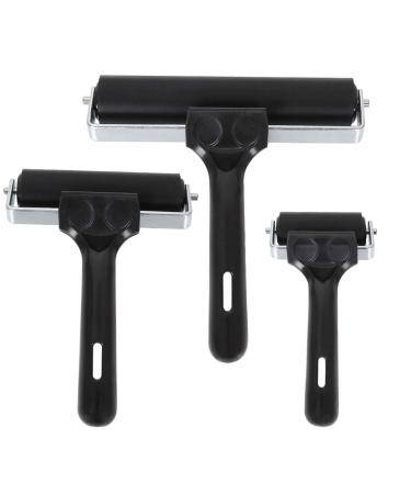 3PCS Rubber Roller Brayer Glue Roller Ink Painting Brayer Art Craft Oil Painting Tool Printmaking for Block Stamping, Printmaking Wallpaper, Bubble Removal and Seaming (2.4, 4 and 6 Inch)