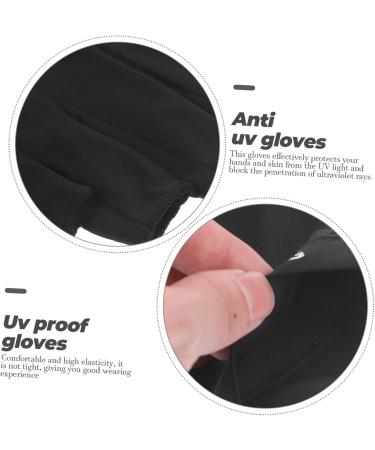 Mikinona 1 Pair UV Gloves UV Protection Gloves Nail Molding Gel Womens Gloves Fingerless Manicure Gloves Nail Art Skin Care Supply Fingerless Gloves Women's Fabric Nail Polish Anti-Black 19.5x8cm - Buy Online on GoSupps.com