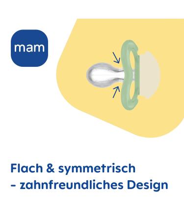 Mam Air Night Silicone Pacifiers Set of 2 - Tooth-Friendly Lightweight & Bright Design for Babies 6-16 Months - Includes Pacifier Box - Buy Online on GoSupps.com