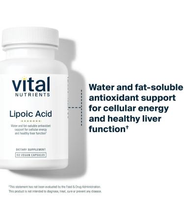 Vital Nutrients Lipoic Acid 300mg | Alpha-Lipoic Acid Antioxidant Supplement for Metabolism & Energy | Gluten Dairy Soy Free Non-GMO | 60 Capsules - Buy Online on GoSupps.com