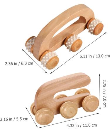 Magiclulu 2-Piece Wood Massage Roller | Back Massager & Foot Massage Device for Deep Tissue Relief - Buy Online on GoSupps.com