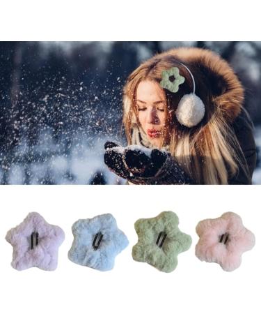 xbiez Girls Hair Clip Furry Star Hairpin Y2K Furry Headdress Hair Accessories Star for Kids Snap Clip Hairpin Pink - Buy Online on GoSupps.com