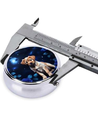 Puppy Blue Round Pill Box Organizer - 3 Compartment Travel Pill Case for Kids & Pets - Buy Online on GoSupps.com