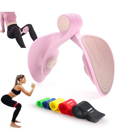 Spopal Pelvic Floor Strengthener for Women 5 Resistance Bands Kegel Devices for Women & Men Leg Pelvic Floor Trainer for Postpartum Rehabilitation Correction Beautiful Buttocks (Pink)