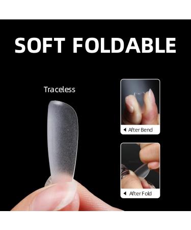 Medium Coffin Poly Extension Soft Gel Nail Tips | Clear Acrylic Ballerina Tips - 15 Sizes for Salons & DIY Nail Art - Buy Online on GoSupps.com