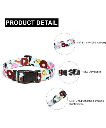 Mercano Adjustable Dog Collar - Soft Nylon Comfort & Stylish Pattern for Small to Medium Dogs & Cats (M Cookie Blue) - Buy Online on GoSupps.com