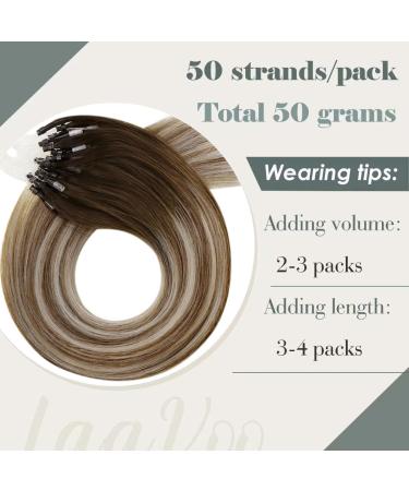 Buy Laavoo Real Hair Extensions - Microring Balayage Brown Ombre & Light Blonde 35cm 50g - Premium Quality & International Shipping - Buy Online on GoSupps.com