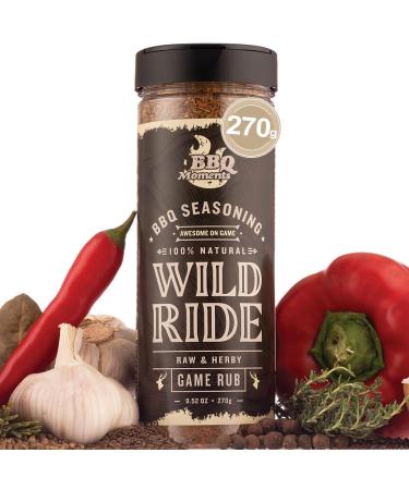 BBQ Moments Wild Game BBQ Rub Barbecue Dry Rub for Wild Game Deer Elk Goose Venison Rabbit Jerky BBQ Seasonings And Spices For Grilling 270g (9.52 Oz) 8-Wild Game Rub