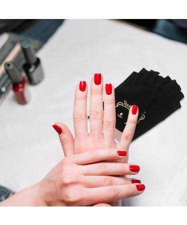 Healeved Fingerless Manicures Gloves 1 Pair Protection Gloves for Gel Nail Anti Gloves Shield Nail Art Accessories - Buy Online on GoSupps.com