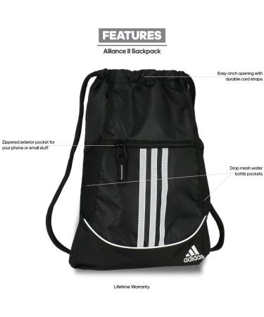 Adidas Alliance II Sackpack - Black | One Size - Buy Online on GoSupps.com