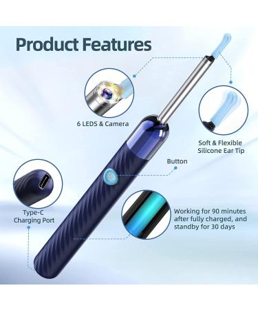Ear Wax Removal Kit with 1080P Camera and 6 Ear Picks - Blue | For iPhone, iPad, Android | Otoscope with Light - Ear Cleaner for Effective Cleaning - Buy Online on GoSupps.com