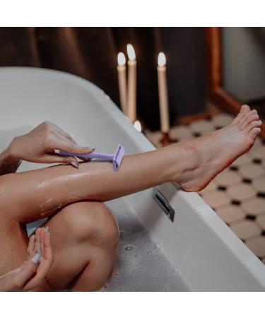 Kinghood Double Edge Safety Razor for Men & Women - Eco Friendly & Zero Waste Reusable Razor with Metal Handle and 10 Blades (Light Purple) - Buy Online on GoSupps.com