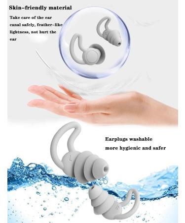 Reusable Soft Silicone Ear Plugs for Sleeping, Snoring, Work & Studying - 2 Pairs Grey - Buy Online on GoSupps.com