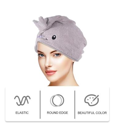 Minkissy Hair Towel Wrap Turban 3pcs | Fast Dry Microfiber Hair Towels for Women & Girls | Cartoon Hair Dry Caps - Buy Online on GoSupps.com