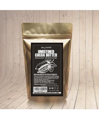 Raw Pure Unrefined Cocoa Butter 8oz - Ideal for DIY Body Butters, Soaps, Lotions & Lip Balm - Great for Stretch Marks & Acne Spots - Hard/Solid Texture - Natural Cacao Scent - Buy Online on GoSupps.com