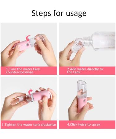  Nunafey Face Nano Mist Spray Light High Frequency Vibration Fine Mist 25 ml Moisturising Wet Spray for Constant Water Replenishment (White) - Buy Online on GoSupps.com