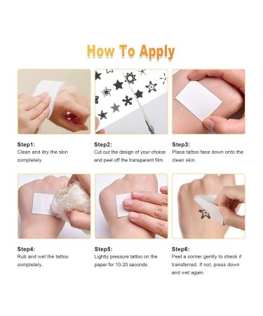 Sun Moon Star Temporary Tattoos - 7 Sheets, 100+ Minimalist Cute Black Designs, Fake Tattoo Stickers for Kids & Women - Buy Online on GoSupps.com