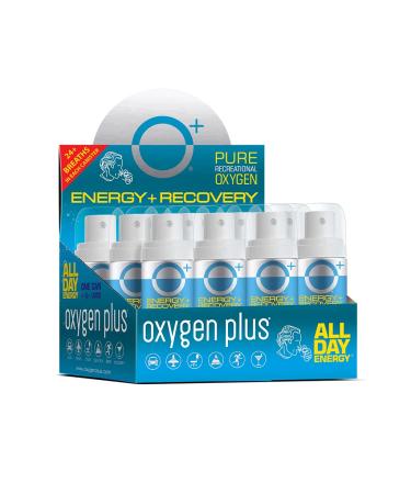 Oxygen Plus  O+ Mini 12 Pack | Portable Oxygen Can | 99.5% Pure O2 | Natural Wellness Supplement to Boost Energy & Recovery | 5+ Uses Per 1.55 Liter Cans 52.41 Fl Oz (Pack of 12)