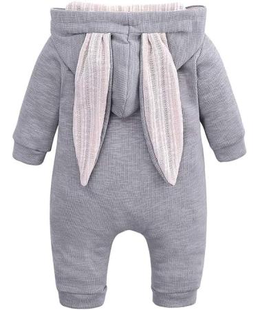 Kids Tales Newborn Baby Winter Warm Rabbit Ear Hooded Romper 18-24 Months Grey - Buy Online on GoSupps.com